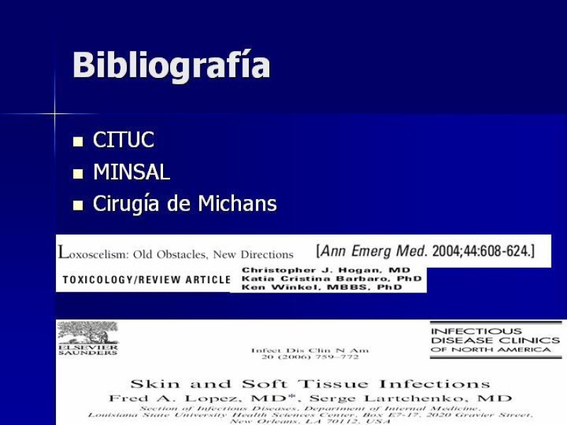 Diapositiva 32 de Celulitis, Erisipela y Loxoscelismo