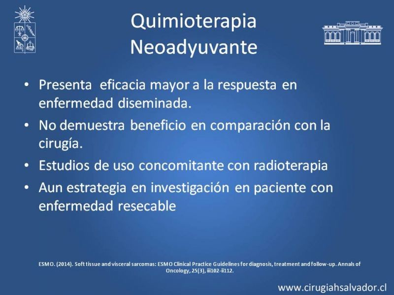 Diapositiva 11 de Adyuvancia y Neoadyuvancia en Sarcomas