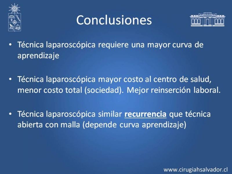 Diapositiva 18 de Hernioplastía Inguinal (Laparoscópica vs Abierta)