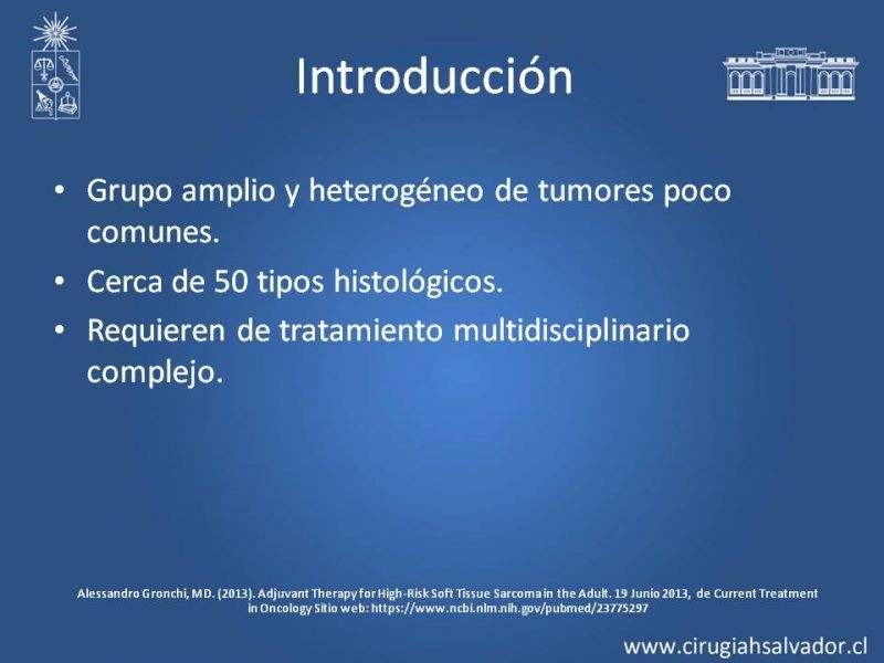 Diapositiva 1 de Adyuvancia y Neoadyuvancia en Sarcomas