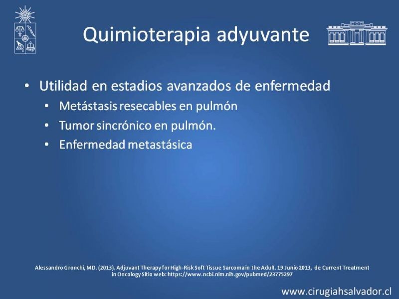 Diapositiva 10 de Adyuvancia y Neoadyuvancia en Sarcomas