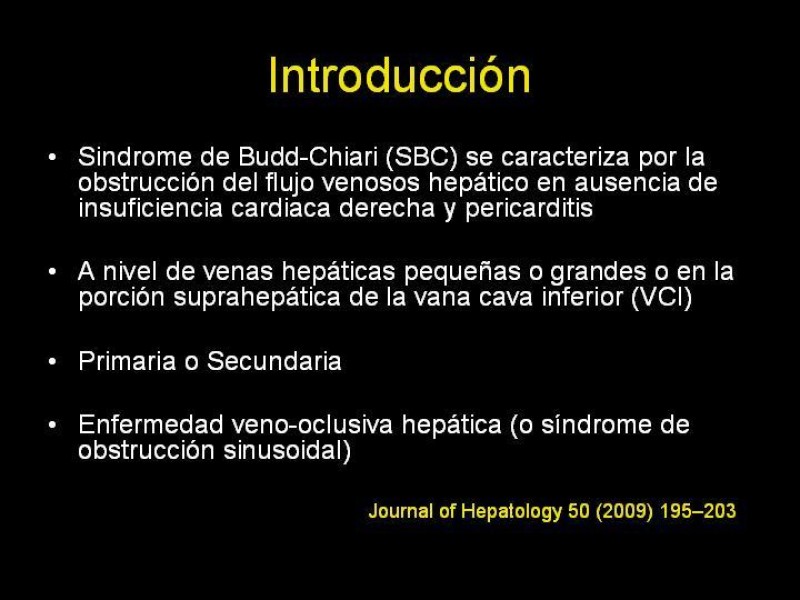 Diapositiva 1 de Sindrome de Budd-Chiari