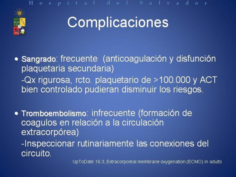 Diapositiva 20 de ECMO : Extra Corporeal Membrane Oxigenation