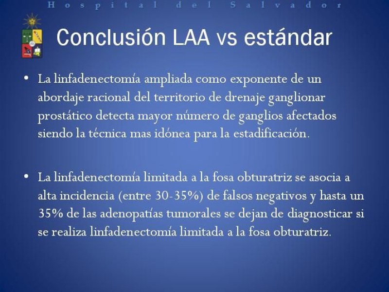 Diapositiva 20 de Linfadenectomía Ampliada vs Estándar en Cáncer de Próstata