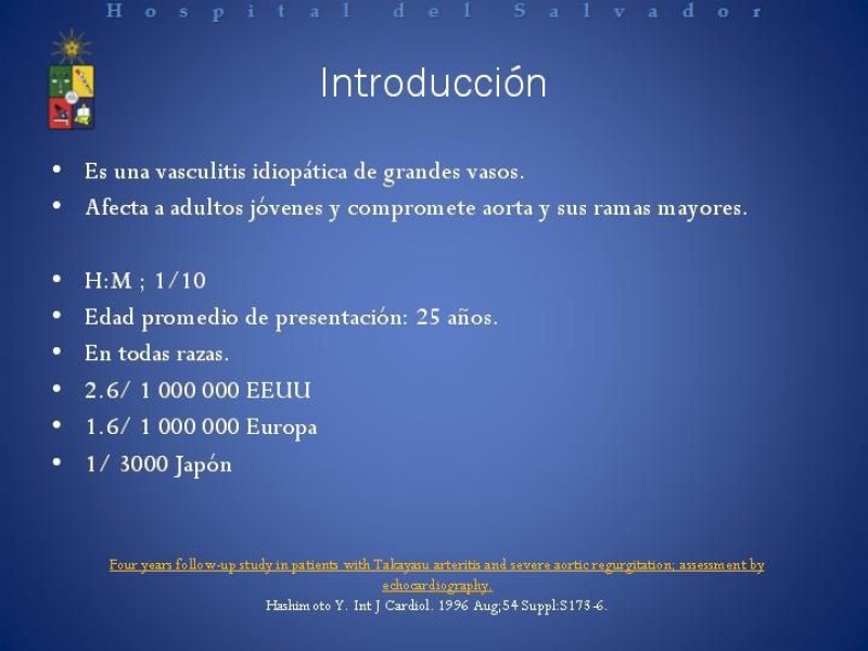 Diapositiva 1 de Enfermedad de Takayasu