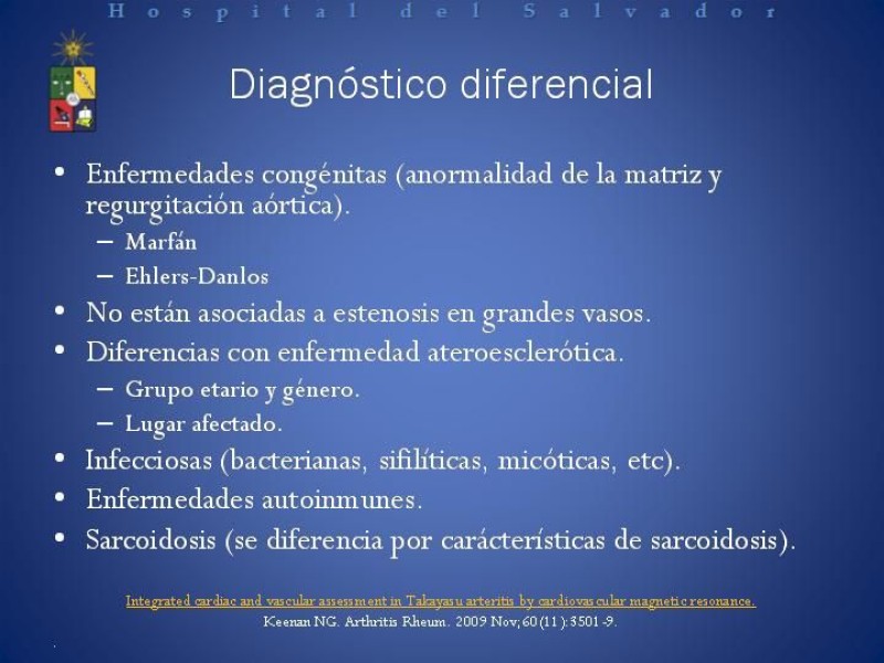 Diapositiva 10 de Enfermedad de Takayasu