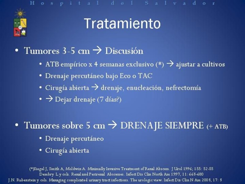 Diapositiva 28 de Manejo de los Abscesos Renales y Perinefríticos a propósito de un caso clínico