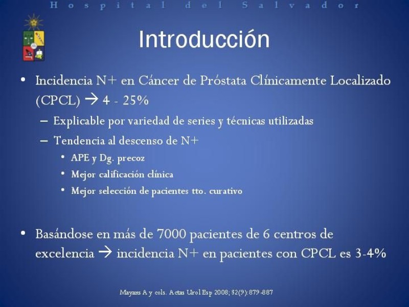 Diapositiva 2 de Linfadenectomía Ampliada vs Estándar en Cáncer de Próstata
