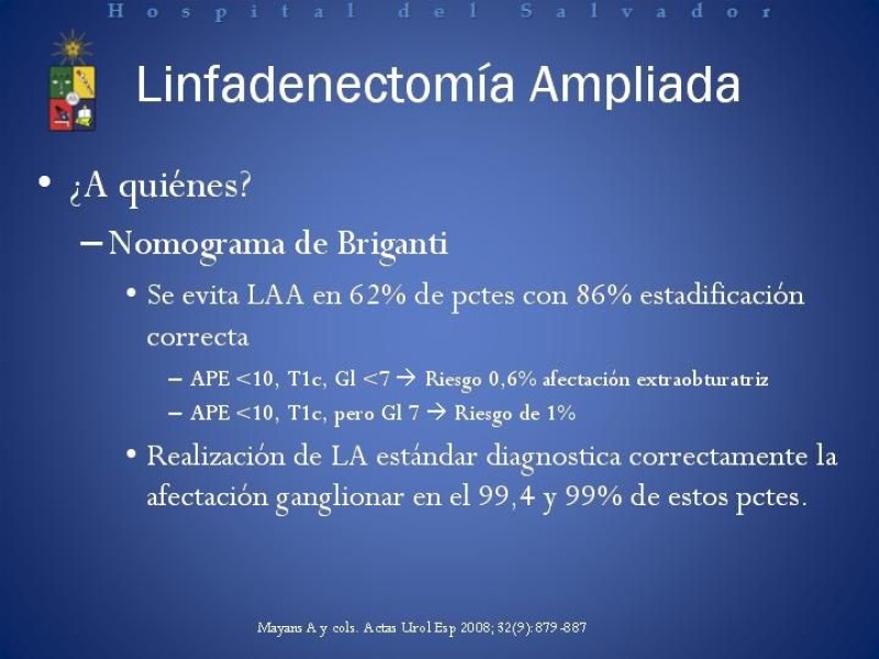 Diapositiva 21 de Linfadenectomía Ampliada vs Estándar en Cáncer de Próstata