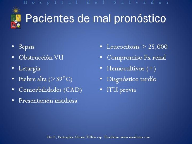 Diapositiva 34 de Manejo de los Abscesos Renales y Perinefríticos a propósito de un caso clínico