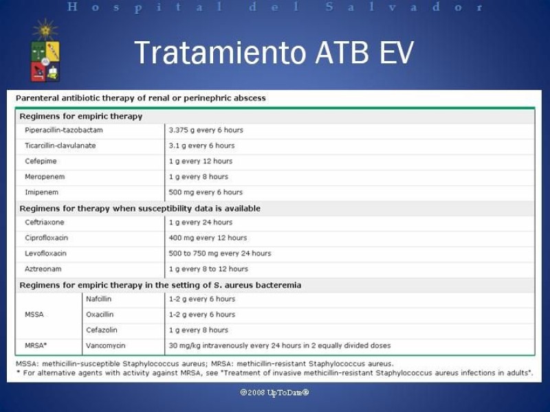 Diapositiva 25 de Manejo de los Abscesos Renales y Perinefríticos a propósito de un caso clínico