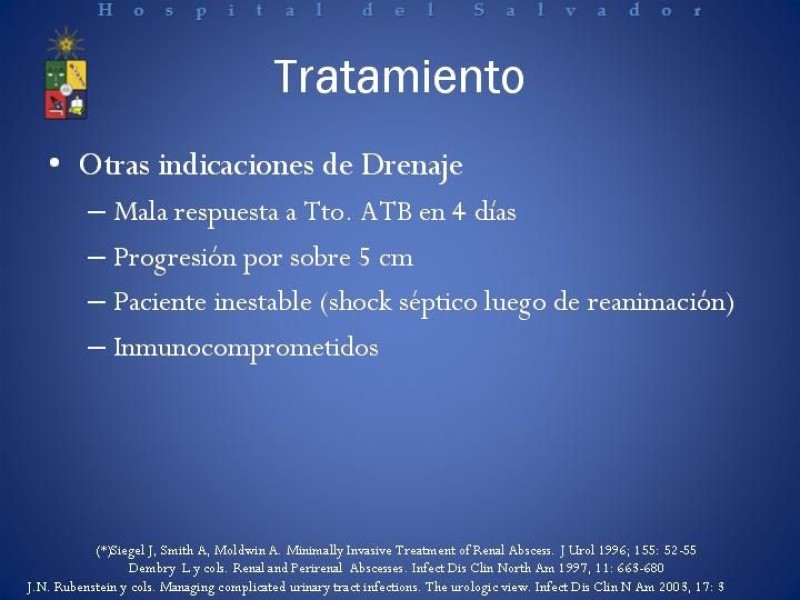 Diapositiva 29 de Manejo de los Abscesos Renales y Perinefríticos a propósito de un caso clínico
