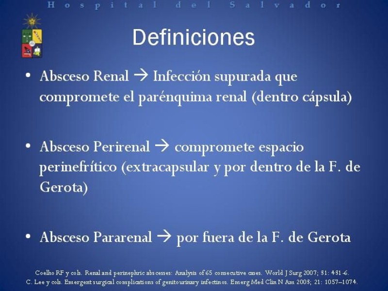 Diapositiva 14 de Manejo de los Abscesos Renales y Perinefríticos a propósito de un caso clínico