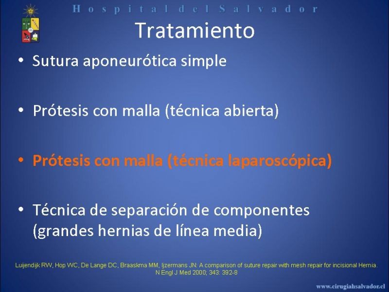 Diapositiva 13 de Reparación Laparoscópica de hernias incisionales