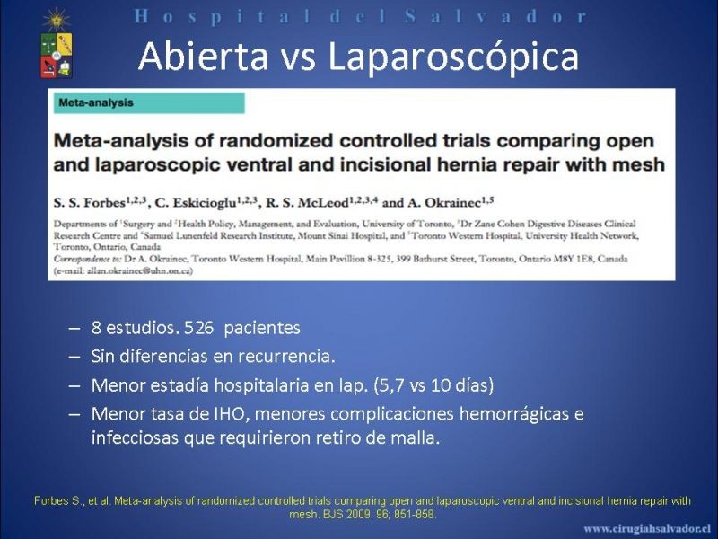 Diapositiva 20 de Reparación Laparoscópica de hernias incisionales
