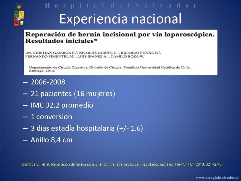 Diapositiva 24 de Reparación Laparoscópica de hernias incisionales