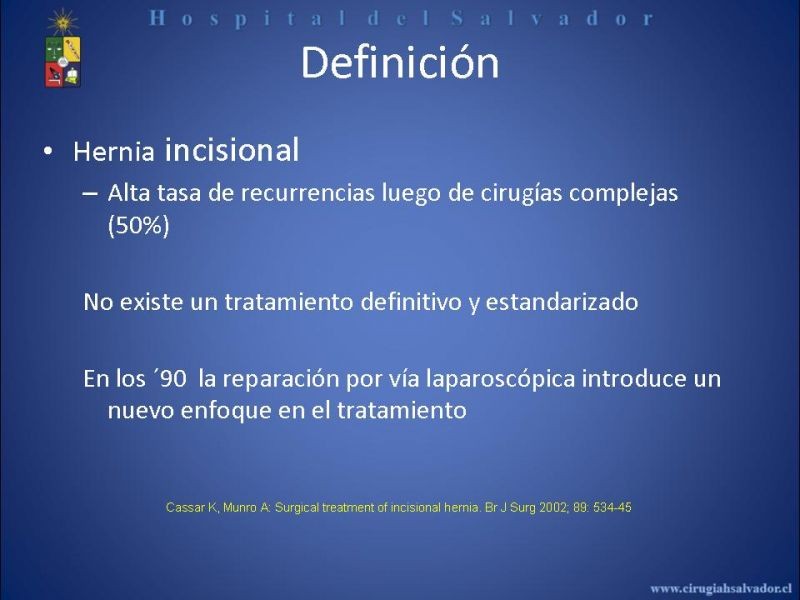 Diapositiva 4 de Reparación Laparoscópica de hernias incisionales