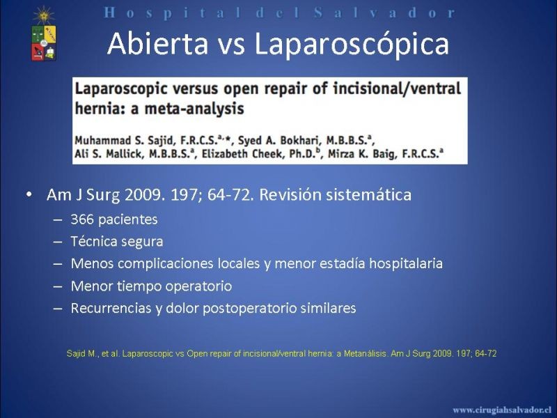 Diapositiva 19 de Reparación Laparoscópica de hernias incisionales