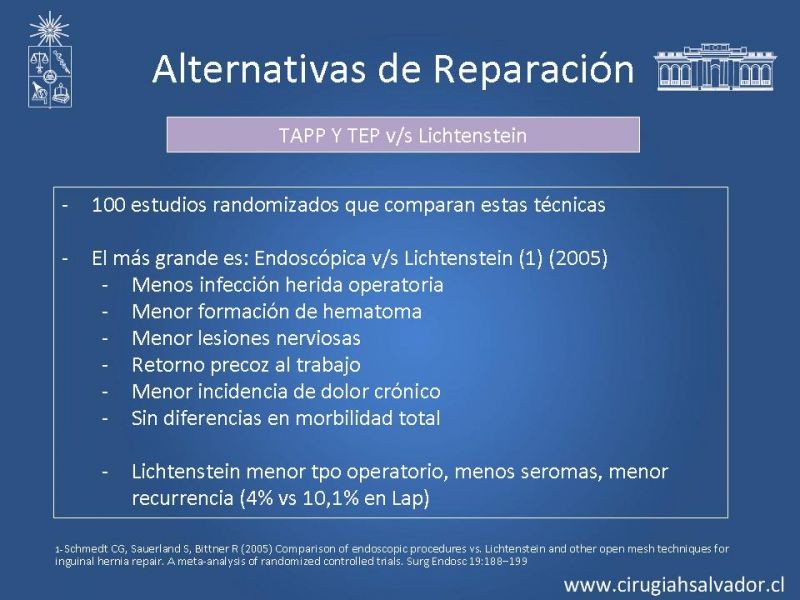 Diapositiva 28 de Alternativas actuales en el tratamiento de la Hernia Inguinal