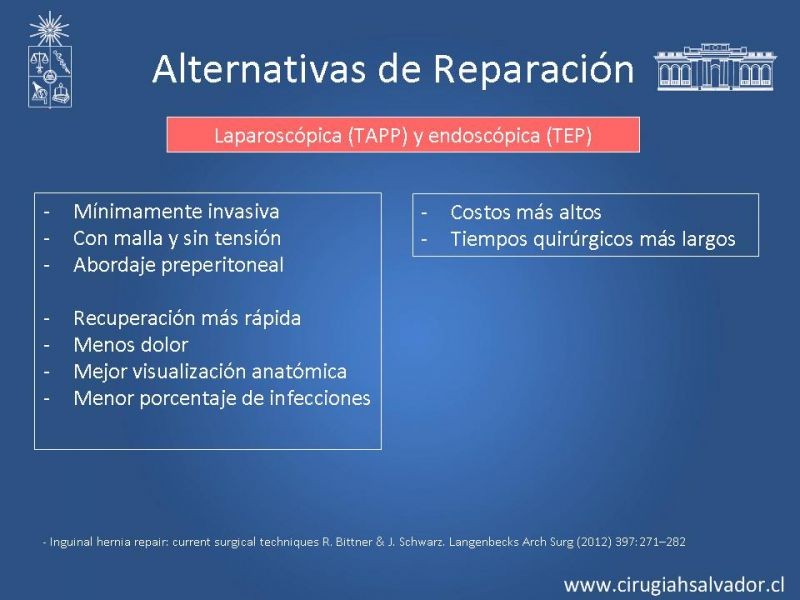 Diapositiva 20 de Alternativas actuales en el tratamiento de la Hernia Inguinal