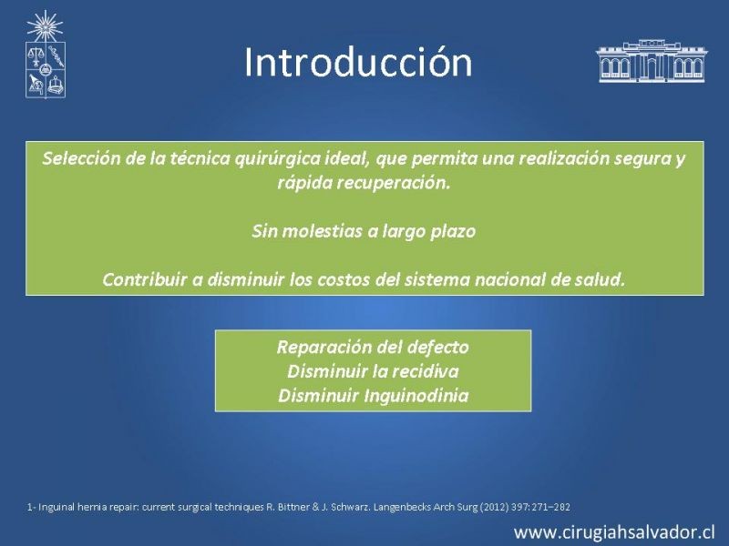 Diapositiva 10 de Alternativas actuales en el tratamiento de la Hernia Inguinal