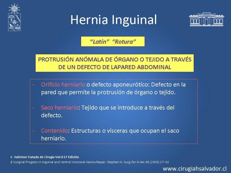 Diapositiva 1 de Alternativas actuales en el tratamiento de la Hernia Inguinal