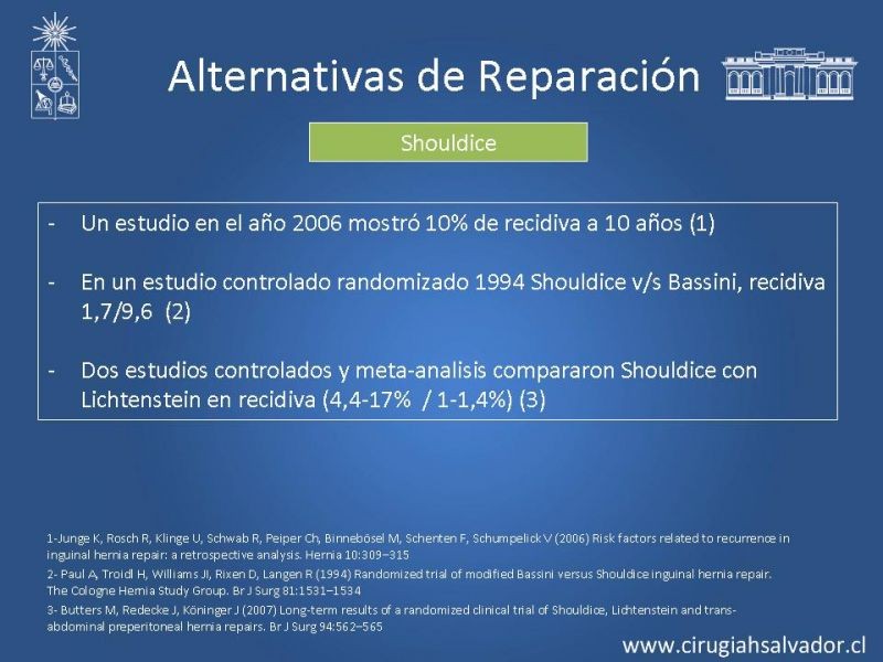 Diapositiva 16 de Alternativas actuales en el tratamiento de la Hernia Inguinal