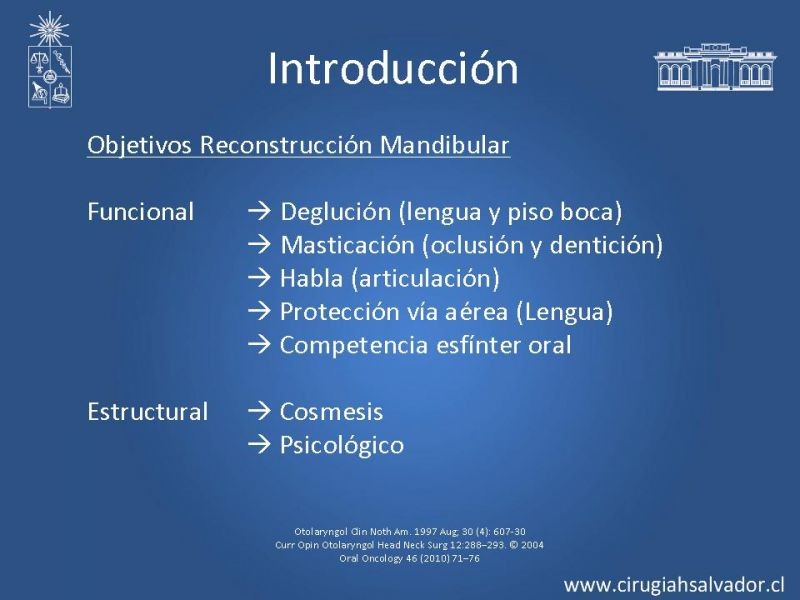 Diapositiva 2 de Alternativas de Reconstrucción Mandibular