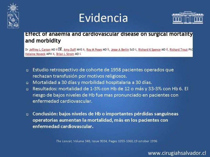 Diapositiva 8 de Terapia transfusional en el perioperatorio