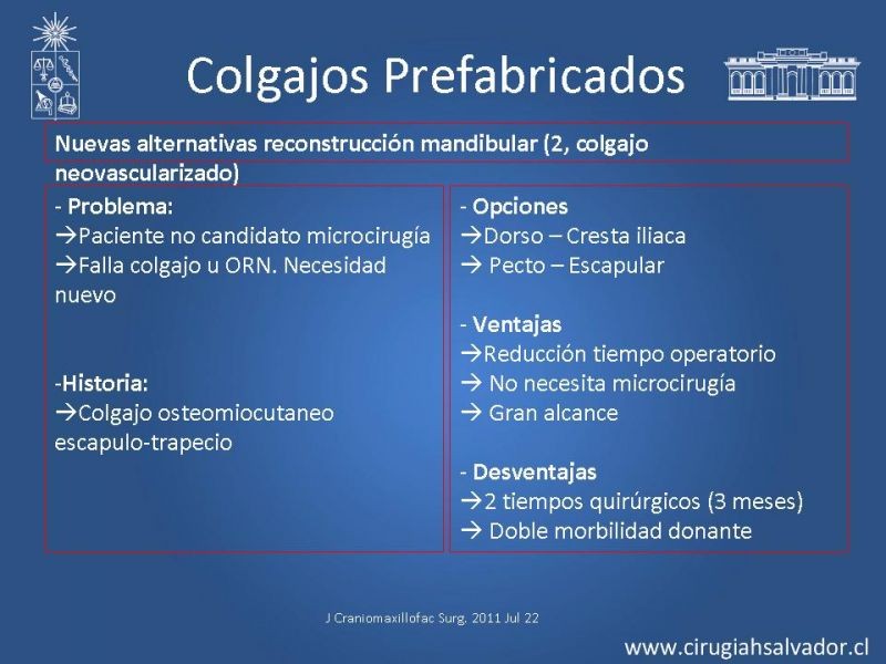 Diapositiva 31 de Alternativas de Reconstrucción Mandibular