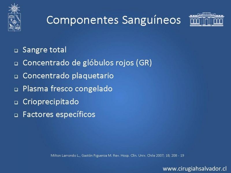Diapositiva 2 de Terapia transfusional en el perioperatorio