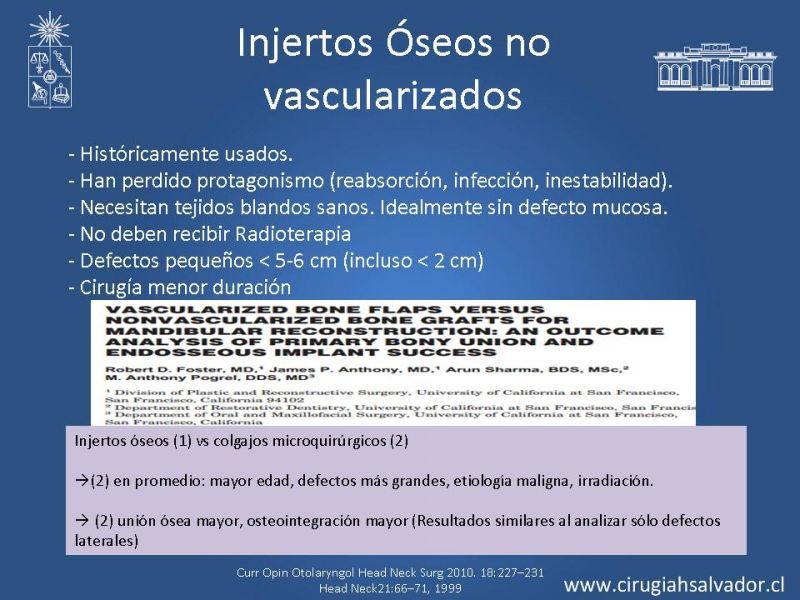 Diapositiva 10 de Alternativas de Reconstrucción Mandibular