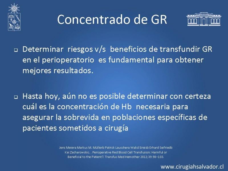 Diapositiva 4 de Terapia transfusional en el perioperatorio