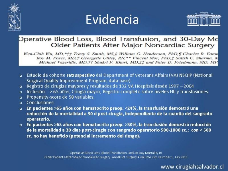 Diapositiva 13 de Terapia transfusional en el perioperatorio