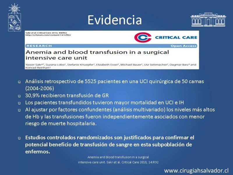 Diapositiva 12 de Terapia transfusional en el perioperatorio