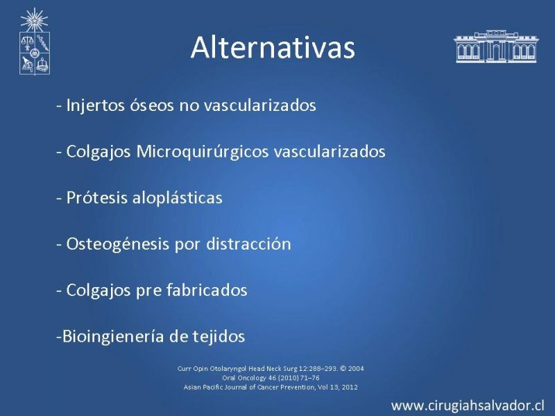 Diapositiva 8 de Alternativas de Reconstrucción Mandibular