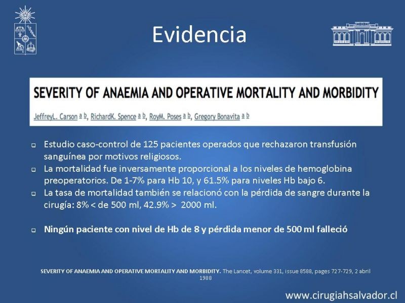 Diapositiva 7 de Terapia transfusional en el perioperatorio