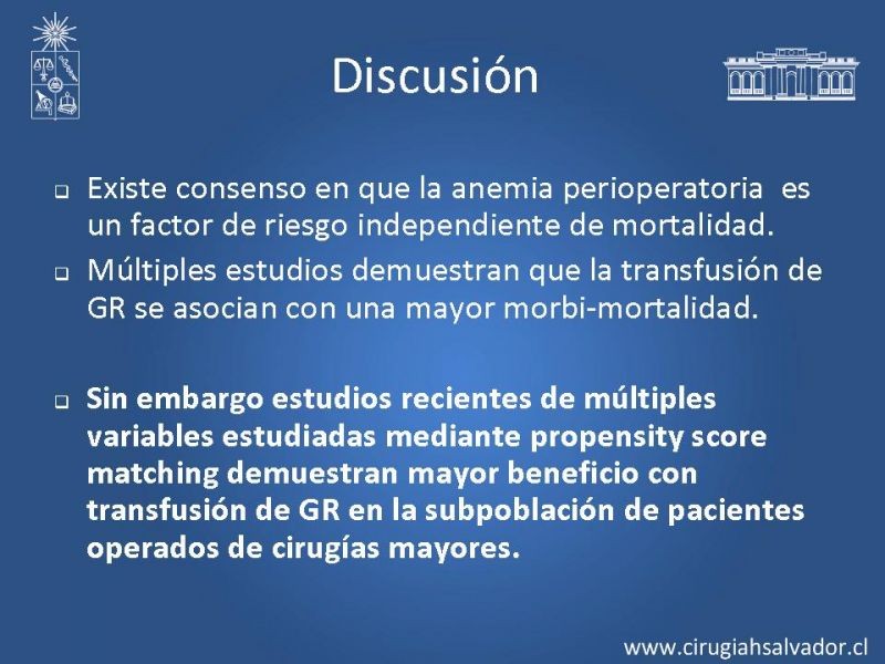 Diapositiva 14 de Terapia transfusional en el perioperatorio