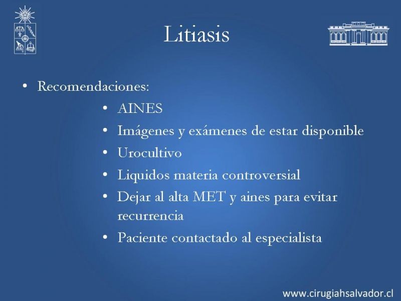 Diapositiva 30 de Urolitiasis: Manejo en urgencia