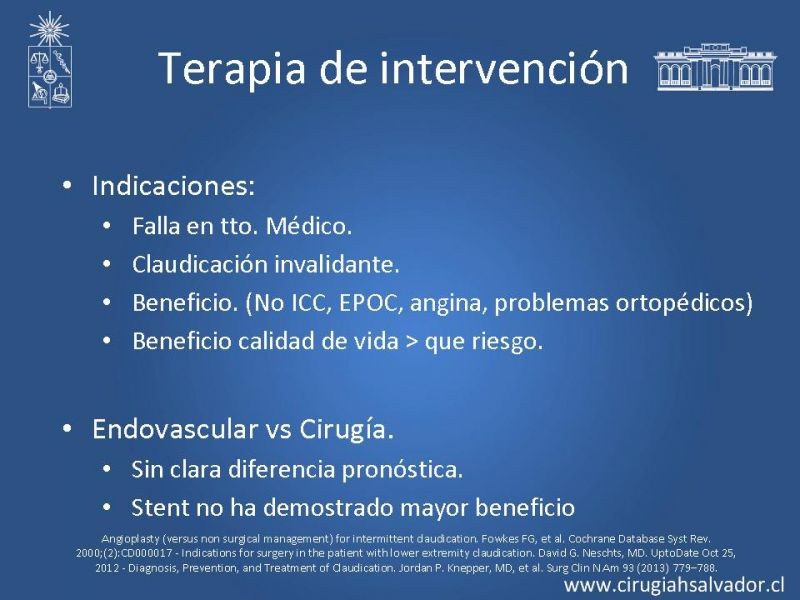 Diapositiva 11 de EAO Tto Médico y Cx (Claudicadores)