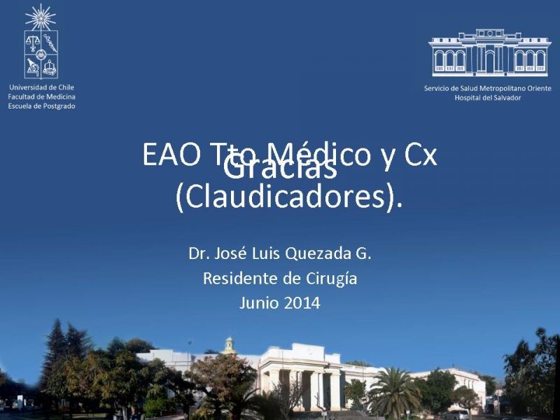 Diapositiva 18 de EAO Tto Médico y Cx (Claudicadores)