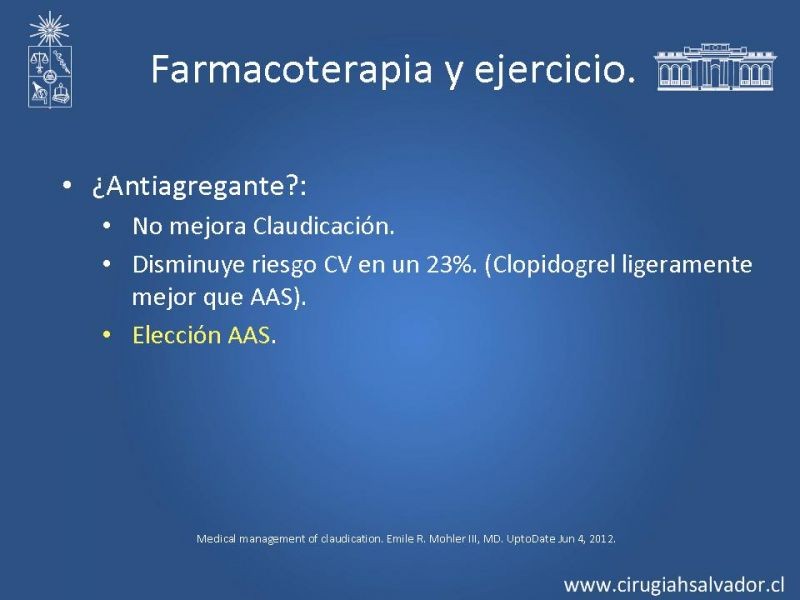 Diapositiva 10 de EAO Tto Médico y Cx (Claudicadores)