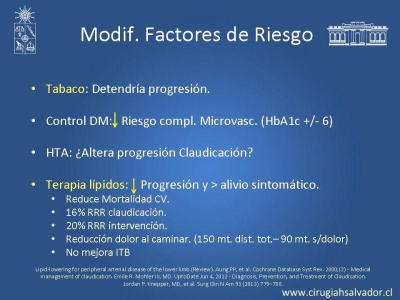 Diapositiva 7 de EAO Tto Médico y Cx (Claudicadores)