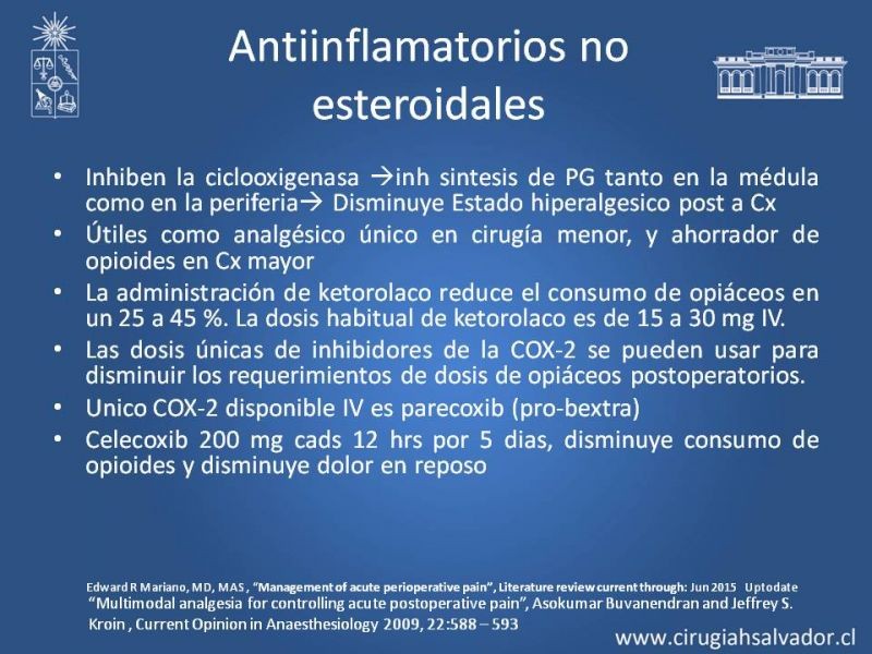 Diapositiva 23 de Manejo del dolor agudo postoperatorio