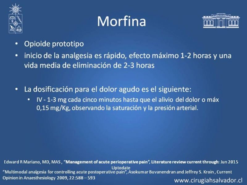 Diapositiva 18 de Manejo del dolor agudo postoperatorio