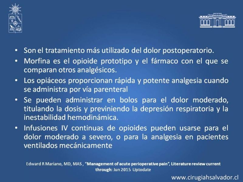 Diapositiva 17 de Manejo del dolor agudo postoperatorio