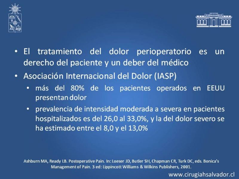 Diapositiva 2 de Manejo del dolor agudo postoperatorio