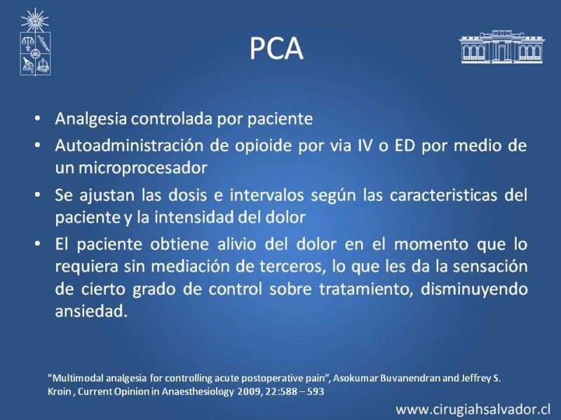 Diapositiva 20 de Manejo del dolor agudo postoperatorio