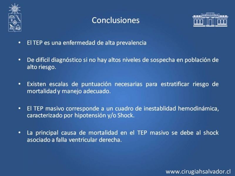 Diapositiva 34 de TEP Masivo: Diagnóstico y manejo