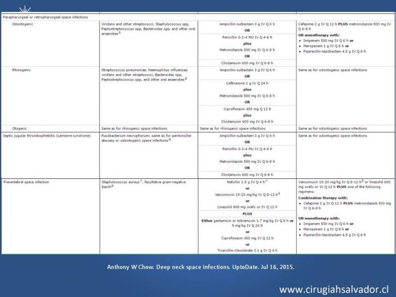 Diapositiva 35 de Absceso cervical y vías de abordaje